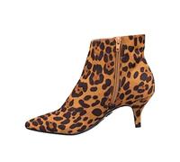 NUSGEAR 2023 Botines Cordones Mujer Zapatos de Cuña Botas de de tacón alto Agua Tacon Ancho Moda leopardo Otoño Invierno Comodos Botas de Nieve Antideslizante Impermeable Boots cordón vintage fiesta