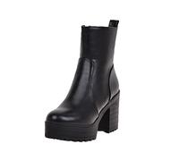 NUSGEAR 2023 Botines Mujer Zapatos Botas de tacón alto plataforma Moda Casual Otoño Invierno clásico Comodos Elegante Botas de Nieve Antideslizante Botas de Jinete Boots vintage fiesta Zapatos