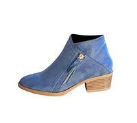 NUSGEAR 2023 Botines Mujer Zapatos Botas de tacón bajo Moda Casual Otoño Invierno clásico ante Elegante Botas de Nieve Comodos Antideslizante caliente Boots vintage fiesta Zapatos