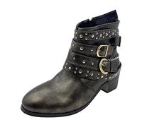 NUSGEAR 2023 Botines Mujer Zapatos retro Botas de tacón bajo Agua Tacon Ancho Moda Casual Otoño Invierno Comodos Botas de piratas Antideslizante Boots puntiagudas vintage fiesta punk gotico Zapatos