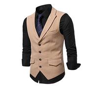 NUSGEAR 2023 Chaleco Traje Hombre Boda Chalecos de Vestir Original Chaleco Elegante de Fiesta Ecuestre Negocio Retro Boda Formal Color Sólido Clásico Casual Chaleco Blazers Sin Mangas