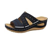 NUSGEAR 2023 Chanclas Mujer Moda Ortopedicas Comodas Soporte del Arco Verano Playa Cool Piscina Ligera Casual Abierta Sandalias de Dedo Plataforma PU Antideslizante Chancletas Talla grande