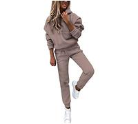 NUSGEAR 2023 Chandal Mujer Completo otoño invierno 2pc Deportivo Tracksuit Sudaderas con capucha y pantalones Jersey Conjunto Suelto Traje Casual Moda Color sólido Jogging Chándal