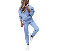 NUSGEAR 2023 Chandal Mujer Completo otoño invierno 2pc Deportivo Tracksuit Sudaderas con capucha y pantalones Jersey Conjunto Suelto Traje Casual Moda Color sólido Jogging Chándal