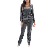 NUSGEAR 2023 Chandal Mujer Completo otoño invierno 2pc Patchwork Deportivo Tracksuit Terciopelo chaqueta con capucha y pantalones Sudaderas Cremallera Conjunto Traje Moda Casual Jogging Chándal