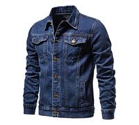 NUSGEAR 2023 Chaqueta vaquero Hombre Otoño Invierno Manga larga Abrigo mezclilla Moda Casual Slim Fit Cardigan trabajo caliente Informal Denim Outwear color sólido Tops