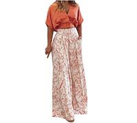 NUSGEAR 2023 Conjunto Dos Piezas Mujer Moda Casual elegante Camiseta manga corta y Pantalones impresión verano otoño Suelto Traje Cómodo bolsillo Conjunto Fiesta Oficina Negocios vestir playa