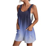 NUSGEAR 2023 Mono Jumpsuit Corto Mujer Verano Moda Playa Pantalón de Tirantes con Bolsillos Mamelucos Overoles Petos Suelto Casual de Espagueti Pierna Ancha con Babero Holgado