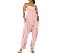 NUSGEAR 2023 Mono Peto Suelto Mujer Jumpsuit de Eslinga Verano Moda Petos de Pantalones Largo Casual Bolsillo Clásico Color Sólido Monos Pierna Ancha Playa Cómodo Pantalón Rompers