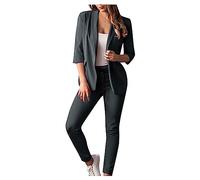 NUSGEAR 2023 Traje de 2 Piezas Mujer Moda Blazer y Pantalones largo Otoño invierno Slim Fit Oficina Negocios Elegante Fiesta Cena Casual color sólido Traje Basic Chaqueta abrigo cómodo Conjunto