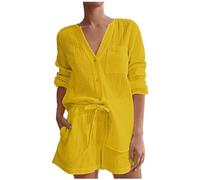 NUSGEAR 2024 Conjunto Dos Piezas Mujer Casual Camiseta manga corta y Pantalones corto short verano Deportivo Traje Pijama Suelto Cómodo algodón Conjunto Casa Moda Color sólido Chandal ligera