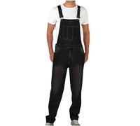 NUSGEAR 2024 Mono Pantalones de Vaqueros Hombre Peto Trabajo Bib Suelto Jumpsuit con Bolsillos Mezclilla Moda Casual Fiesta Pant Jeans Roto Denim Pantalones
