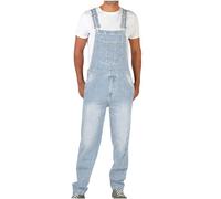 NUSGEAR 2024 Mono Pantalones de Vaqueros Hombre Peto Trabajo Bib Suelto Jumpsuit con Bolsillos Mezclilla Moda Casual Fiesta Pant Jeans Roto Denim Pantalones