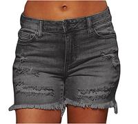NUSGEAR 2024 Pantalones Cortos Vaquero Mujer Moda Bermudas Mezclilla Casual Pantalon Corto Elástico Chandal Bolsillo Shorts Deportivos Rotos Pantalones Cortos Jeans Shorts Denim Playa
