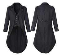 NUSGEAR 2026 Abrigo Hombre otoño Invierno Esmoquin Vintage Retro Abrigo largo medieval Chaqueta Steampunk Elegant gótico Disfraces Blazer Traje victoriana carnaval cosplay Halloween Parka Rojo