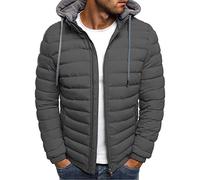 NUSGEAR Abrigo con capucha Hombre Invierno Chaqueta Casual Acolchado Cazadora Algodón Moda Chaqueta Cardigan Caliente Sudadera Outwear Cálido parka plumas Deportivo Tops Talla grande 2024