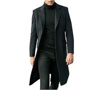 NUSGEAR Abrigo hombre invierno, Elegant Sobretodo Mezcla de Lana Botón de Manga Larga Gabardina de Color sólido Abrigo Moda Slim fit Cortavientos caliente Chaquetas parka Blazer Outwear traje 2024