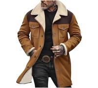 NUSGEAR Abrigo hombre invierno Sobretodo ante Botón Elegante Gabardina Oficina Negocios Patchwork Abrigo Moda Slim fit Cortavientos caliente Chaquetas parka Blazer Outwear traje 2025