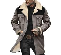 NUSGEAR Abrigo hombre invierno Sobretodo ante Botón Elegante Gabardina Oficina Negocios Patchwork Abrigo Moda Slim fit Cortavientos caliente Chaquetas parka Blazer Outwear traje 2025