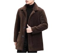 NUSGEAR Abrigo hombre invierno, Sobretodo Lana Botón de Manga Larga Gabardina Color sólido Abrigo Moda Slim fit Cortavientos Elegant caliente Chaquetas parka Blazer Outwear traje 2024
