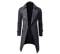 NUSGEAR Abrigo hombre invierno, Sobretodo Mezcla de Lana Botón de Manga Larga Gabardina Color sólido Abrigo Moda Slim fit Cortavientos Elegant caliente Chaquetas parka Blazer Outwear traje 2024