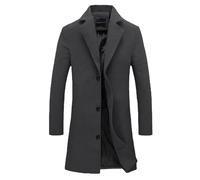 NUSGEAR Abrigo hombre invierno Sobretodo Mezcla de Lana Botón Elegante Gabardina Oficina Negocios Abrigo Moda Slim fit Cortavientos caliente Chaquetas parka Blazer Outwear traje Talla grande 2025