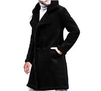 NUSGEAR Abrigo hombre invierno, Sobretodo Mezcla de Lana Botón Gabardina de Color sólido Abrigo gruesa Moda Slim fit Cortavientos Elegant caliente Chaquetas parka Blazer Outwear traje 2024
