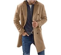 NUSGEAR Abrigo hombre invierno, Sobretodo Mezcla de Lana Botón Manga Larga Gabardina de Color sólido Abrigo Moda Slim fit Cortavientos Elegant caliente Chaquetas parka Blazer Outwear traje 2024