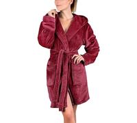 NUSGEAR Bata Mujer Invierno Polar Bata de Casa Señora Larga Albornoz con Capucha Mujer con Cinturón Bolsillos Bata Toalla Ducha Suave Algodón ropa de dormir Loungewear Sexy Forro Polar S-5XL