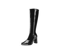 NUSGEAR Botas Altas De Cuero Hasta La Para Mujer, Bota Altas De Tacón Grueso,Botas Largas Hasta La Boots Largas, Zapatos De Moda, Tacones De Bloque, Botin Larga Con Cremallera Lateral