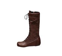 NUSGEAR Botas Cremallera Cómoda Suela Antideslizante Invierno Pisamierdas Botas De Caña Alta Mujer Con Bota De Montar Hasta La Con Doble Cremallera Y Pantorrilla Ancha Para Mujer