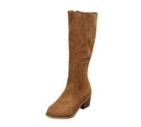 NUSGEAR Botas Largas Mujer Botas Caña Extra Larga Para Mujers Con Bota Por Encima De La De Boots Altas Tacón Grueso De Botin De Moda Para Mujer Cremallera Lateral Vintage Eje Largo