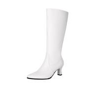 NUSGEAR Botas Mujers Elegante Cuero De Microfibra Alta Cremallera Botin De Piel Para Mujers, Bota Altas De Tacón Alto Por Encima De La Boots De Invierno Boots Altas Para Mujer, Botas Con Tacon