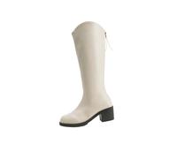 NUSGEAR Botas Vintage Largas Zapatos Larga Invierno Vintage Bota De Jinete Casual Moda Roma Fiesta Cómoda Boots Altas Hasta La Botas De Cuero Elegantes E Informales Con Tacón Grueso Suela Suave