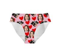 NUSGEAR Bragas Mujer Personalizada Culotte Braguita de Cintura Alta Divertido Estampados de Caras Mascotas Regalos Calzoncillos Ropa Interior Suaves Sexy Cómoda lencería San Valentín