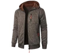 NUSGEAR Cardigan con capucha Hombre Otoño Invierno Chaqueta de punto tejido Casual Suéter Abrigo color sólido cremalleras Moda Jersey Chaqueta cálida Informal Cómodo elegante Outwear Tops 2025