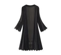 NUSGEAR Cárdigan Mujer Encaje Manga Larga Chaqueta largo Elegante Cardigan Casual Verano Otoño Fiesta Elegante Shrug Tops Ligero Abrigo Abierta Bolero Transparente talla grande 2024