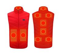 NUSGEAR Chaleco Calefactable Unisex Hombre Mujer, Chaleco Térmico Eléctrico USB con 9 Zonas Calefactables Ligero Chaquetas Calefactor Temperatura Ajustable para Moto al Aire Libre Caliente Invierno