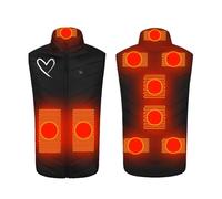 NUSGEAR Chaleco Calefactable Unisex Hombre Mujer, Chaleco Térmico Eléctrico USB con 9 Zonas Calefactables Chaquetas Calefactor Temperatura Ajustable para Moto Actividades Frio al Aire Libre