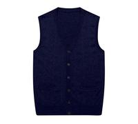 NUSGEAR Chaleco de tejido de punto Hombre Traje Chalecos de Vestir Original Elegante de Fiesta Color Liso Clásico Chaleco Botones Cárdigan sin manga Jerseys Suéter