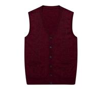 NUSGEAR Chaleco de tejido de punto Hombre Traje Chalecos de Vestir Original Elegante de Fiesta Color Liso Clásico Chaleco Botones Cárdigan sin manga Jerseys Suéter