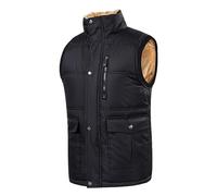 NUSGEAR Chaleco Hombre Abrigo sin manga Invierno Chaqueta trabajo Grueso cálida Forro de felpa Casual Algodón Acolchado Cazadoras Color sólido Caliente Moda Outwear Tops Talla grande 2024