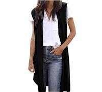 NUSGEAR Chaleco Mujer tejido de punto Cardigan Chaqueta sin manga Casual Moda Color sólido Abrigo Slim fit suéter Rebecas Otoño invierno chal Elegante suave Abierta caliente Outwear Chaleco 2024