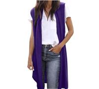 NUSGEAR Chaleco Mujer tejido de punto Cardigan Chaqueta sin manga Casual Moda Color sólido Abrigo Slim fit suéter Rebecas Otoño invierno chal Elegante suave Abierta caliente Outwear Chaleco 2024