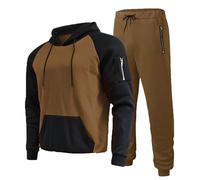 NUSGEAR Chandal Hombre Completo otoño invierno 2pc Patchwork Deportivo Jogging Fitness Tracksuit Sudaderas con capucha y pantalones Slim Fit Conjunto Cómodo bolsillos Traje Casual Moda Chandal 2024