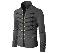 NUSGEAR Chaqueta corta para hombre chaqueta medieval victoriana, retro, ropa de Halloween, cosplay Disfraz de príncipe para hombre, abrigo steampunk, chaqueta renacentista