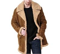 NUSGEAR Chaqueta de cuero Hombre Otoño Invierno Moda Abrigo gruesa Sobretodo PU Deportivo bomber solapa Cárdigan impermeable moto bolsillo Outwear Tops cálida Clásico Talla grande 2024