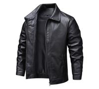 NUSGEAR Chaqueta De Motociclista Estilo Retro Vintage De Cuero Para Hombre Cazadora Aviador Abrigos De Piel Sintética Para Hombre Cazadora Chaqueta De Sin Capucha Para Con Cremallera Completa Abrigo