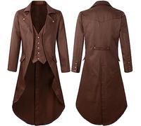 NUSGEAR Chaqueta Hombre Esmoquin Halloween Vintage Abrigo largo medieval Steampunk Abrigo Elegant gótico Retro Disfraces Blazer victoriana Traje cosplay carnaval Parka otoño Invierno 2024