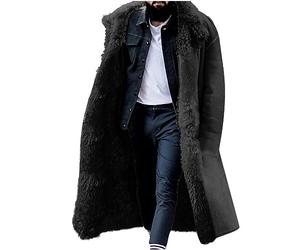 NUSGEAR Chaqueta Reversible de piel Sintética para Hombre, Abrigo Acolchado solapas Cálido de Invierno Capa largo Elegante lujo Abrigo parka Moda Cardigan Grueso Calentar Parker 2024